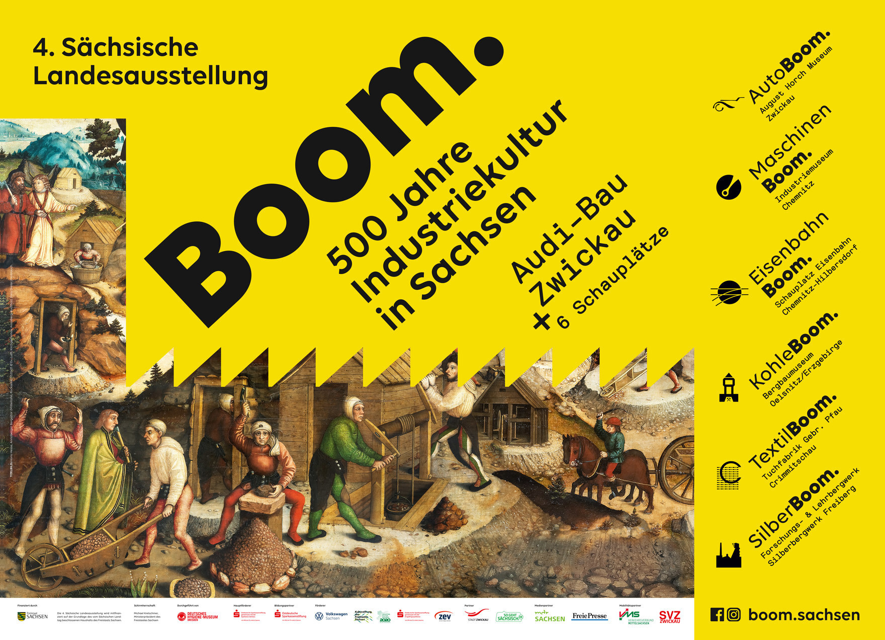 Plakatmotiv der 4. Sächsischen Landesausstellung "Boom. 500 Jahre Industriekultur in Sachsen"
