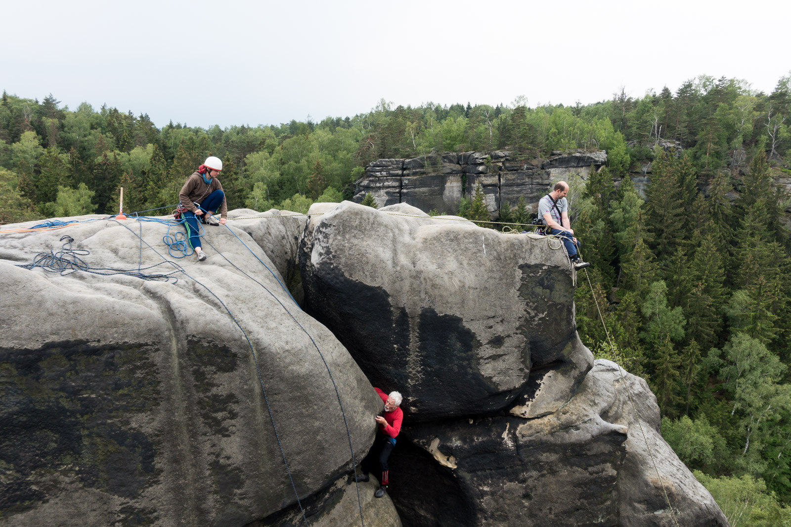 Bergsteiger im Elbsandsteingebirge