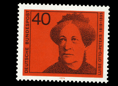 Gedenkbriefmarke von Louise Otto Peters von 1974.